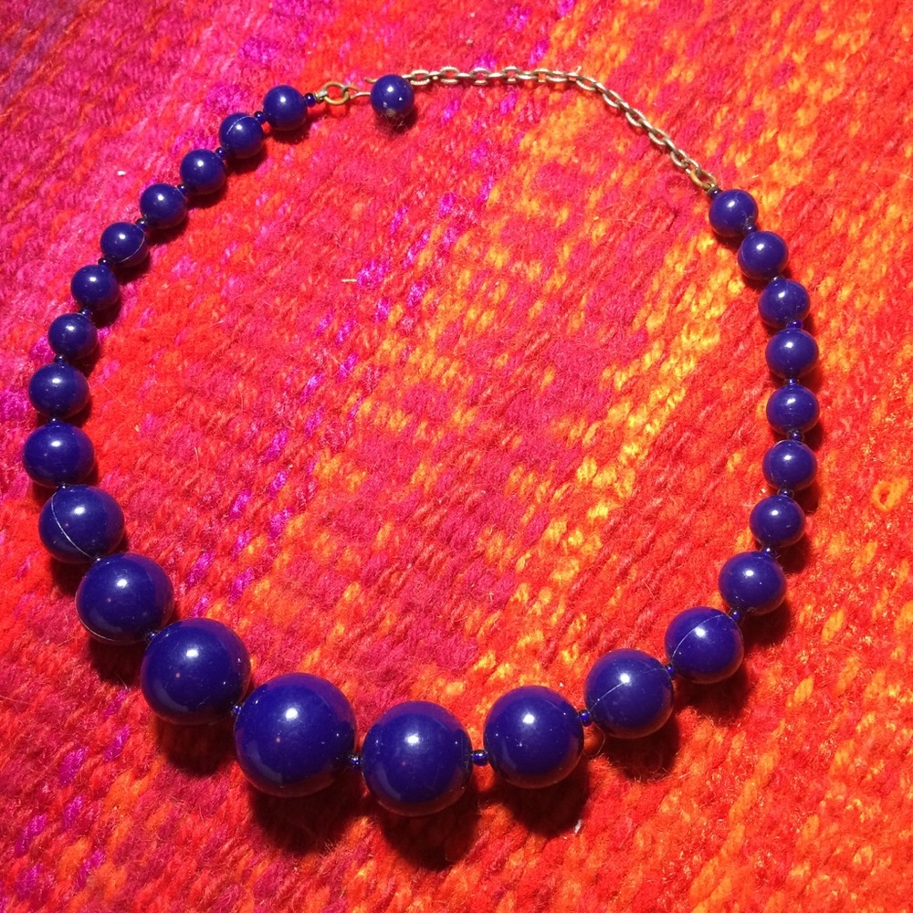 Authentic Vintage 60s Retro Indigo Necklace